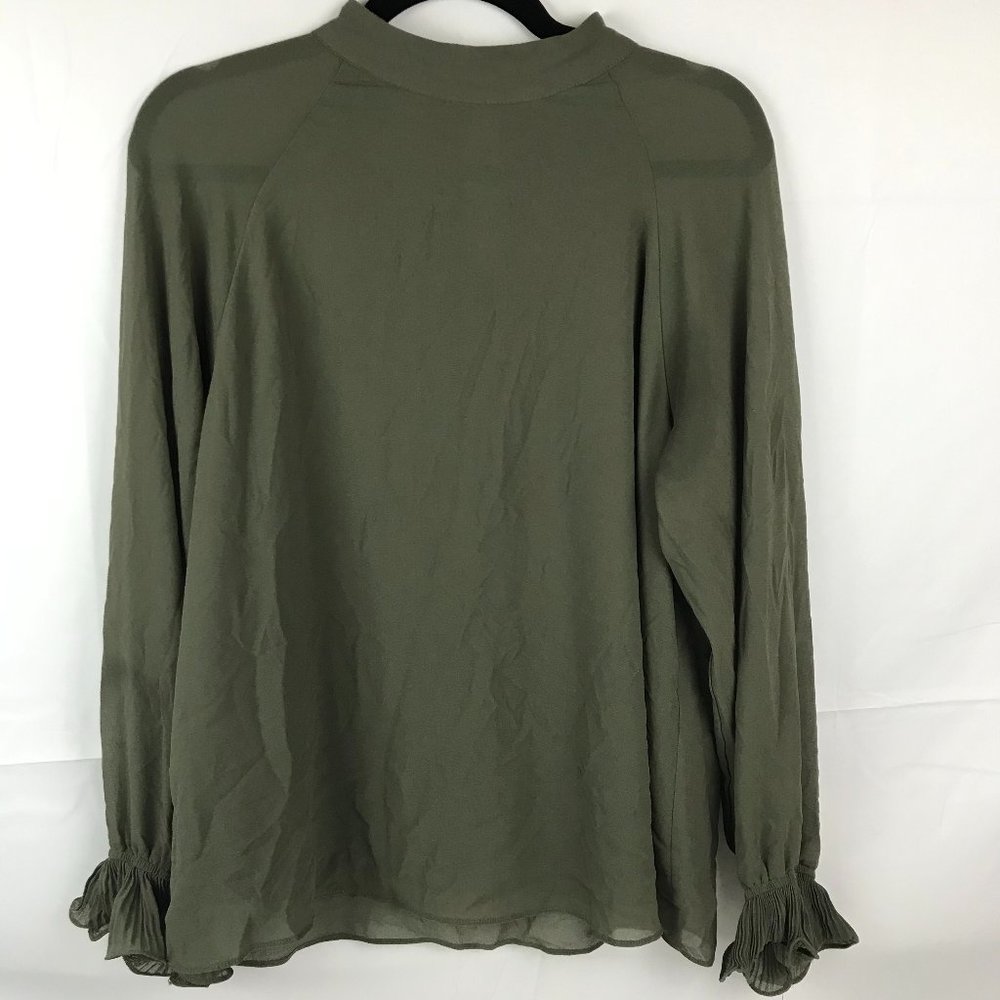 Naked Zebra Mock Neck Long Sleeve Blouse